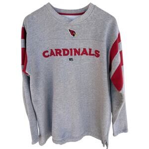 Arizona Cardinals Shirt Mens XL Gray Red NFL Football Long Sleeve Pullover